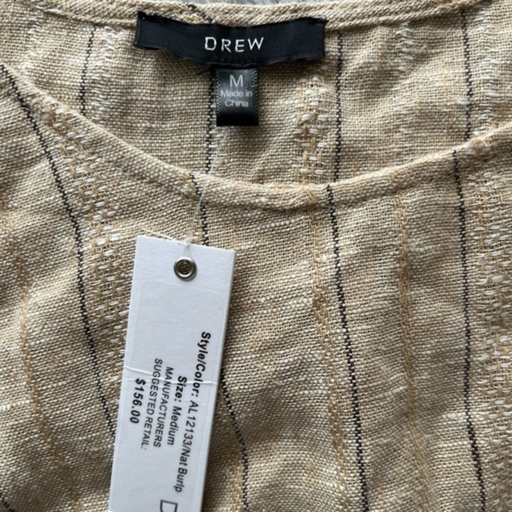 DREW Beige Striped Sleeveless Knit Tank - Picture 2 of 6